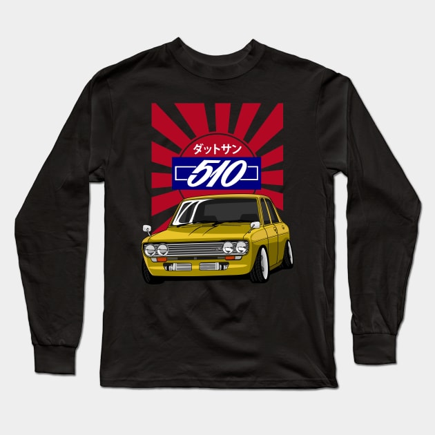 Datsun 510 (Gold) Long Sleeve T-Shirt by zevalia